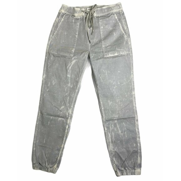Hudson Mens Gray Flat Front Acid Wash Pockets Drawstring Jogger Pants S/P - Picture 1 of 7